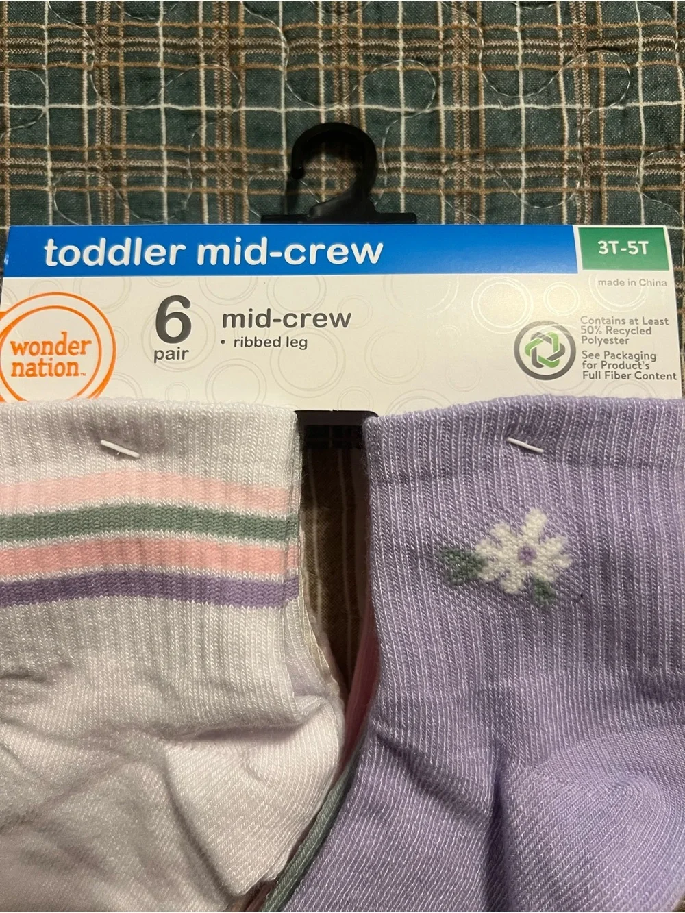 Bundle of wonder nation Pink & Purple Girls Sock Pack - Hearts & Stripes